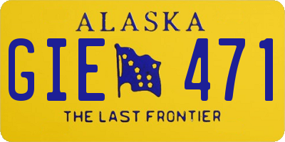 AK license plate GIE471