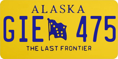 AK license plate GIE475