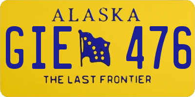 AK license plate GIE476