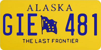 AK license plate GIE481