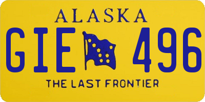 AK license plate GIE496