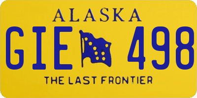 AK license plate GIE498