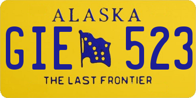 AK license plate GIE523