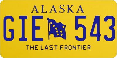 AK license plate GIE543