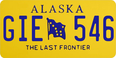 AK license plate GIE546