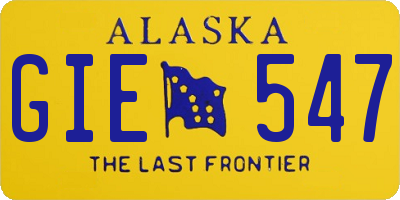 AK license plate GIE547