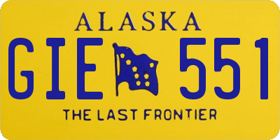 AK license plate GIE551