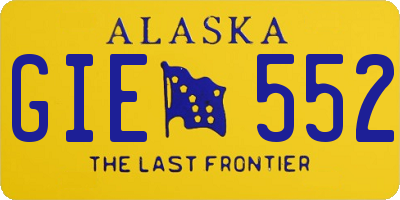 AK license plate GIE552