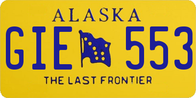 AK license plate GIE553