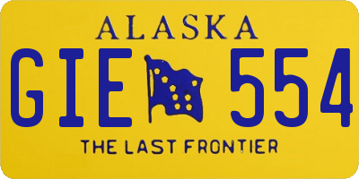 AK license plate GIE554