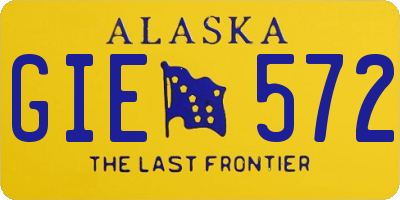 AK license plate GIE572