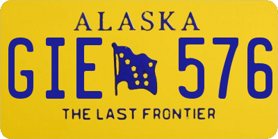 AK license plate GIE576