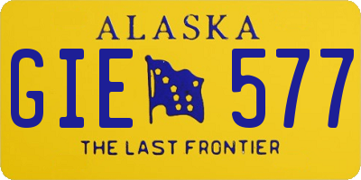 AK license plate GIE577