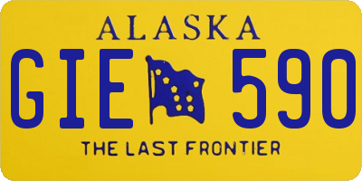 AK license plate GIE590