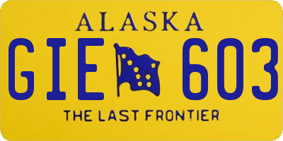 AK license plate GIE603