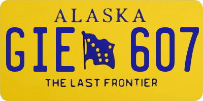 AK license plate GIE607