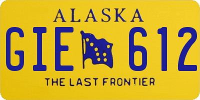 AK license plate GIE612