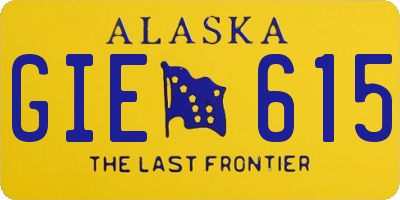 AK license plate GIE615