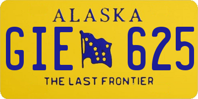 AK license plate GIE625