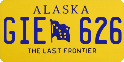 AK license plate GIE626