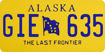 AK license plate GIE635