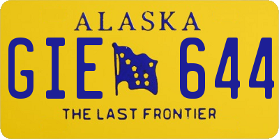 AK license plate GIE644