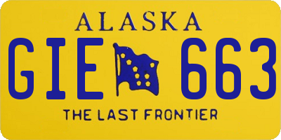AK license plate GIE663