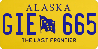 AK license plate GIE665