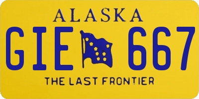 AK license plate GIE667