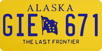 AK license plate GIE671
