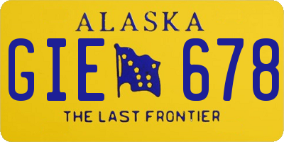AK license plate GIE678