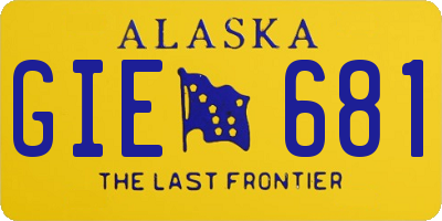 AK license plate GIE681