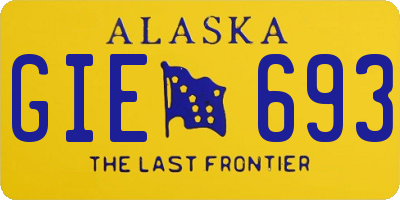 AK license plate GIE693
