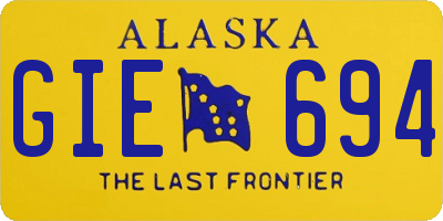 AK license plate GIE694