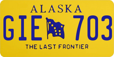 AK license plate GIE703