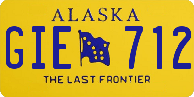 AK license plate GIE712