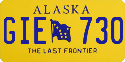 AK license plate GIE730