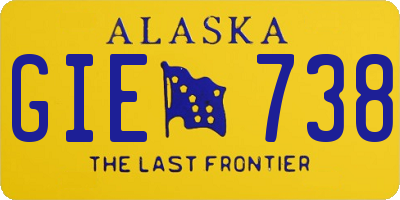 AK license plate GIE738