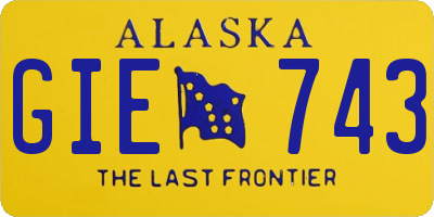 AK license plate GIE743