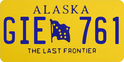 AK license plate GIE761