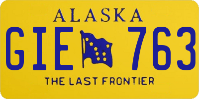 AK license plate GIE763