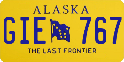 AK license plate GIE767