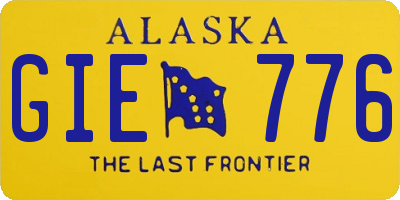 AK license plate GIE776