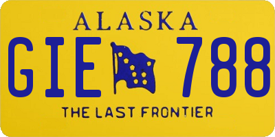 AK license plate GIE788