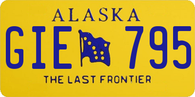 AK license plate GIE795