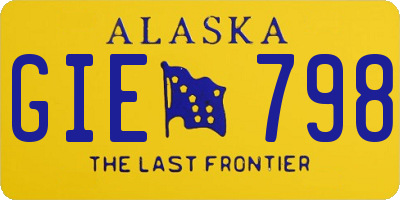 AK license plate GIE798