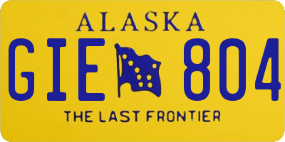 AK license plate GIE804
