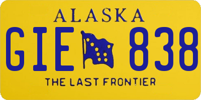 AK license plate GIE838