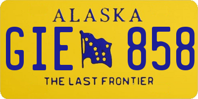 AK license plate GIE858