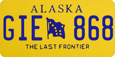 AK license plate GIE868